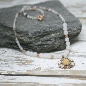 Blue and Gold Pendant Necklace